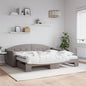 JUNG Vida Tagesbett Ausziehbar mit Matratzen Taupe 90x200 cm Stoff