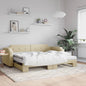 JUNG Vida Tagesbett Ausziehbar mit Matratzen Creme 90x200 cm Stoff