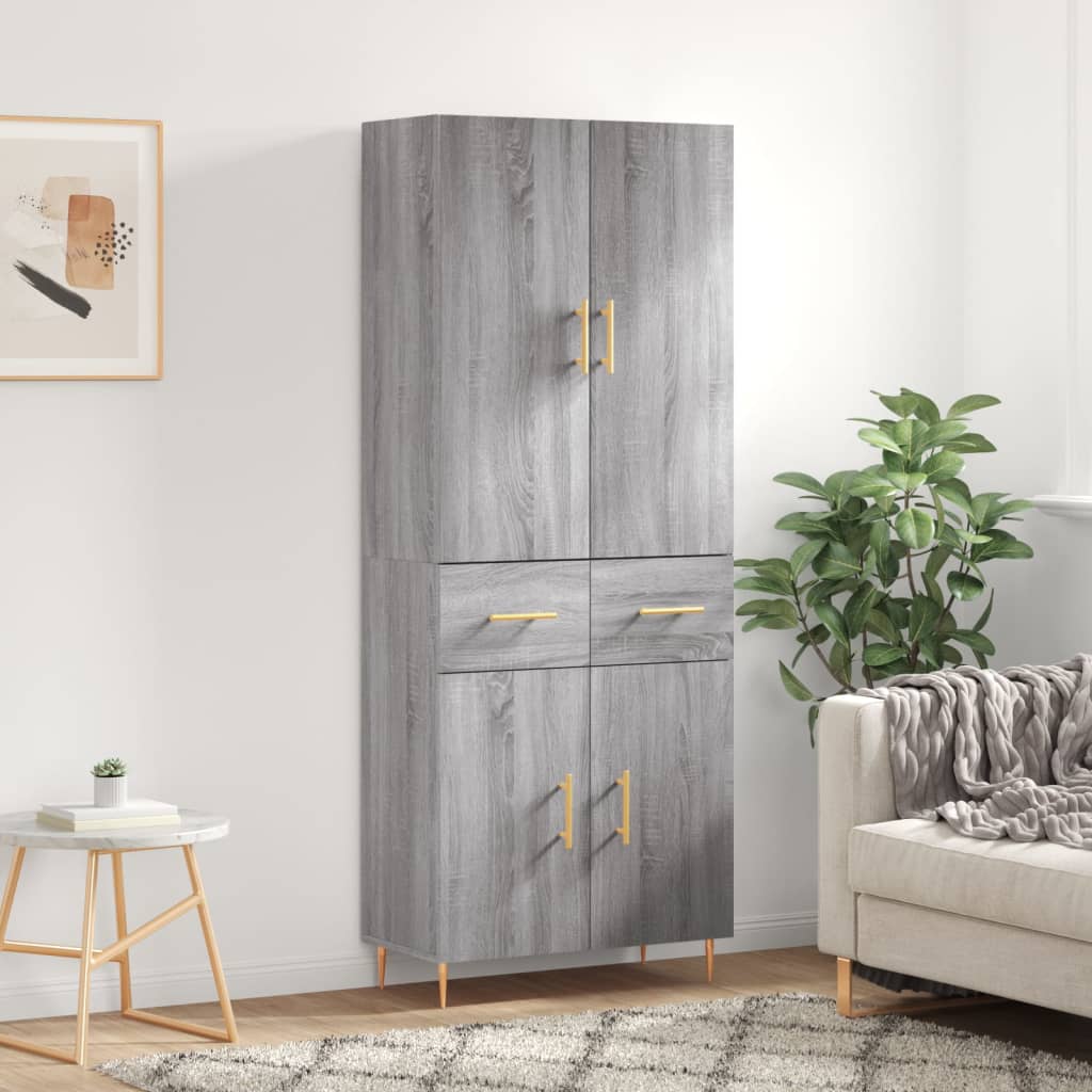 JUNG Vida Highboard Grau Sonoma 69,5x34x180 cm Holzwerkstoff