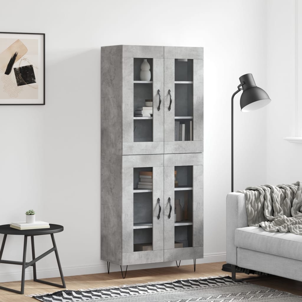 JUNG Vida Highboard Betongrau 69,5x34x180 cm Holzwerkstoff