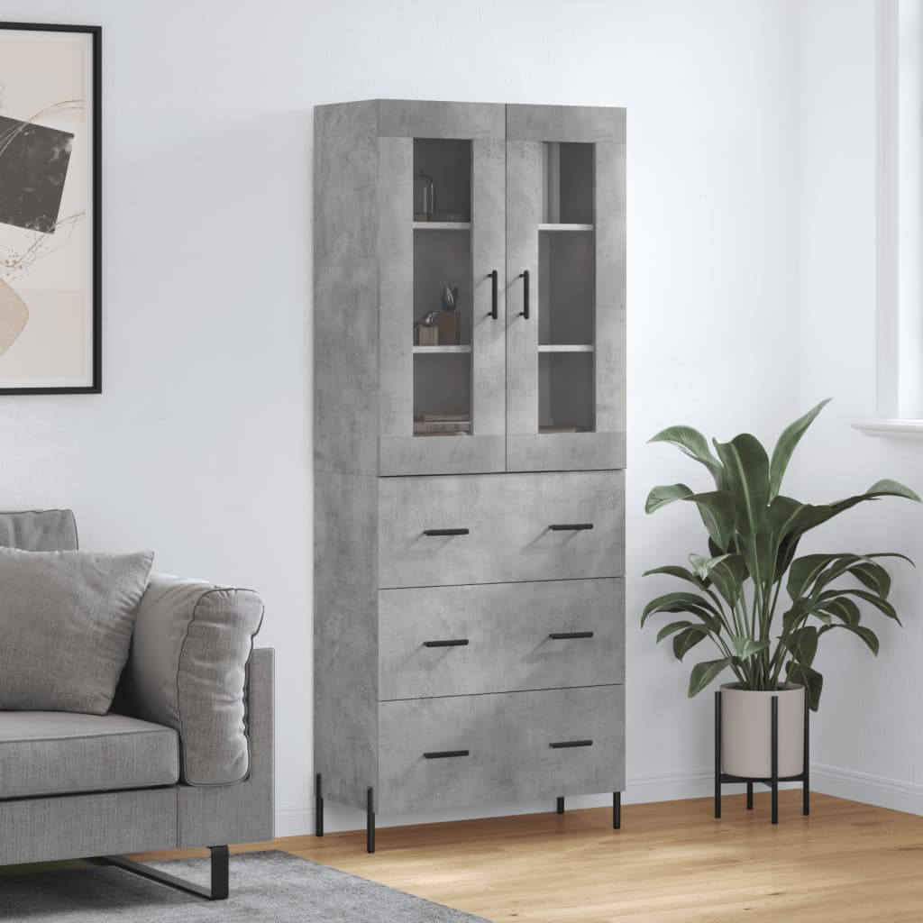 JUNG Vida Highboard Betongrau 69,5x34x180 cm Holzwerkstoff