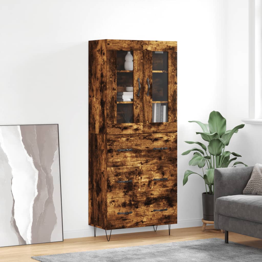 JUNG Vida Highboard Räuchereiche 69,5x34x180 cm Holzwerkstoff