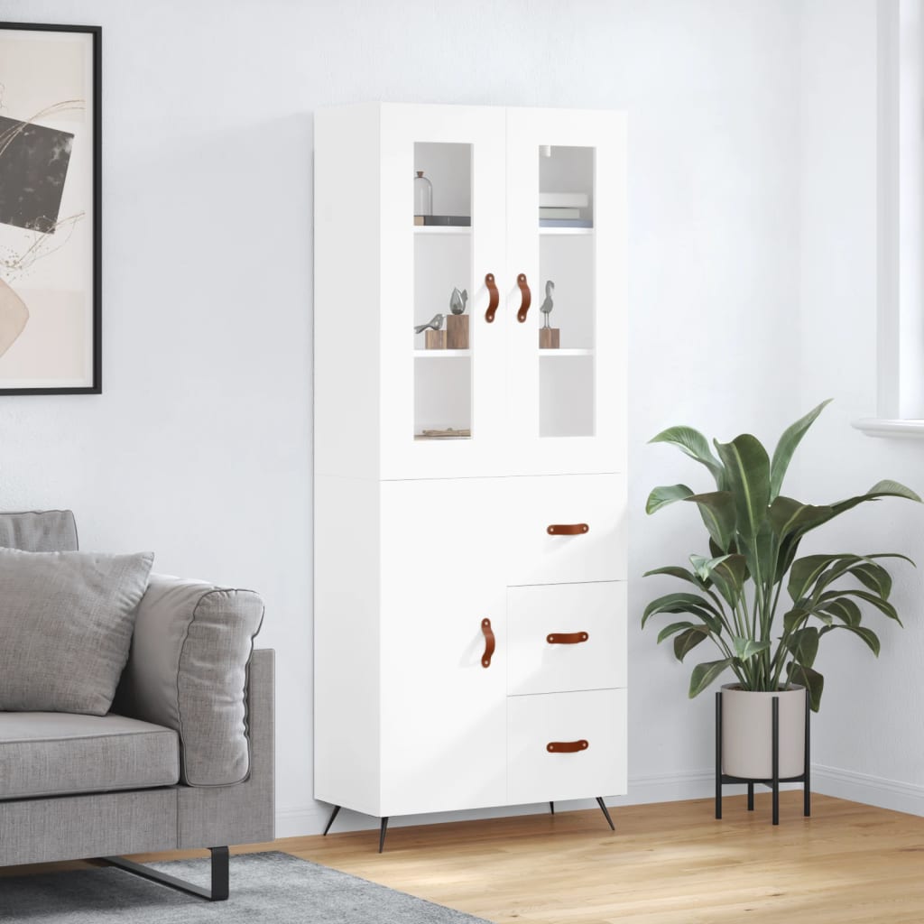 JUNG Vida Highboard Weiß 69,5x34x180 cm Holzwerkstoff