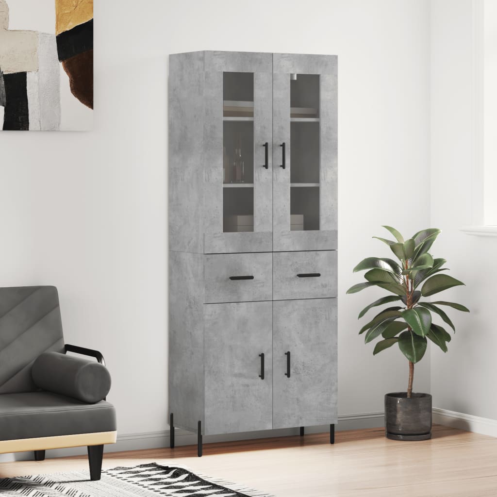 JUNG Vida Highboard Betongrau 69,5x34x180 cm Holzwerkstoff