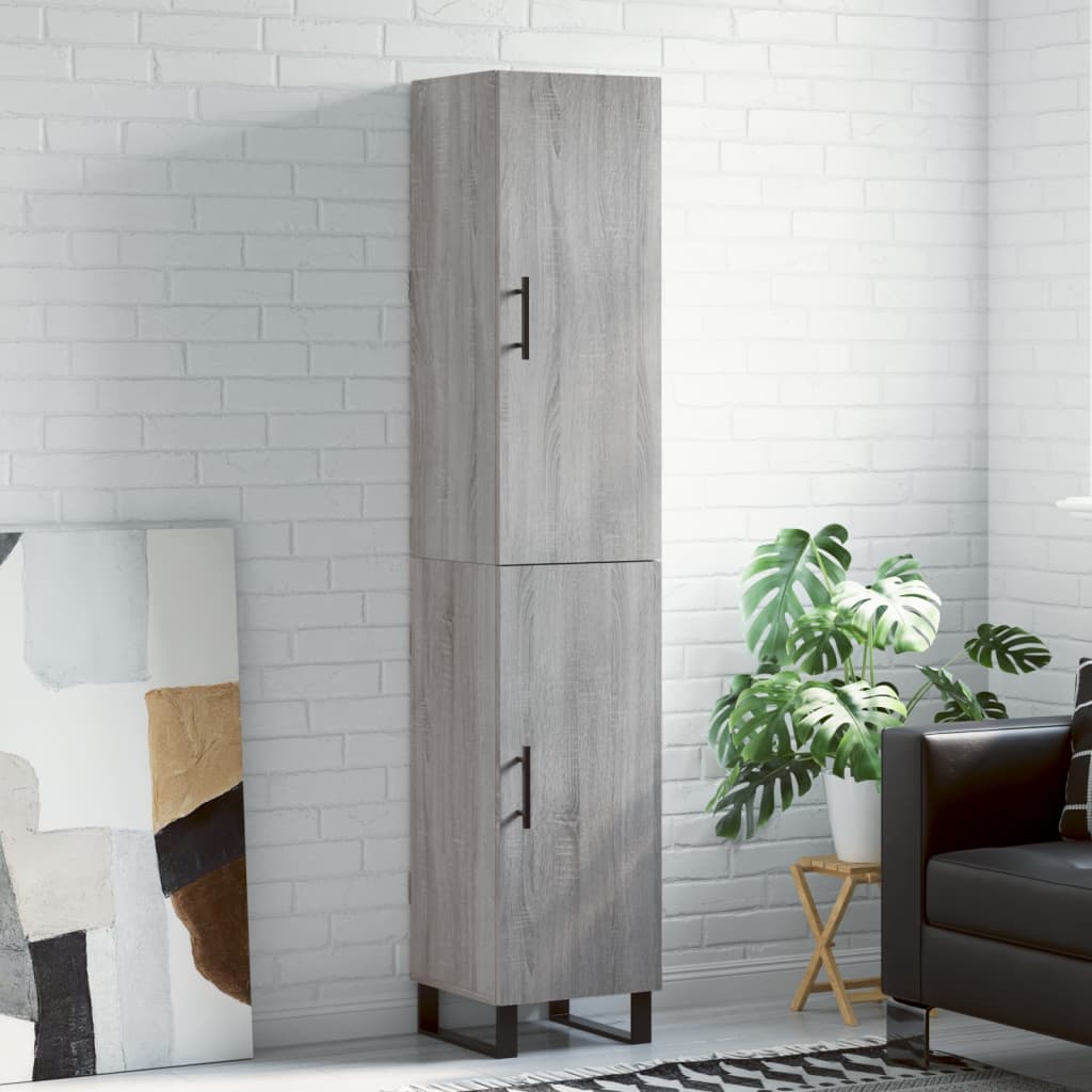 JUNG Vida Highboard Grau Sonoma 34,5x34x180 cm Holzwerkstoff