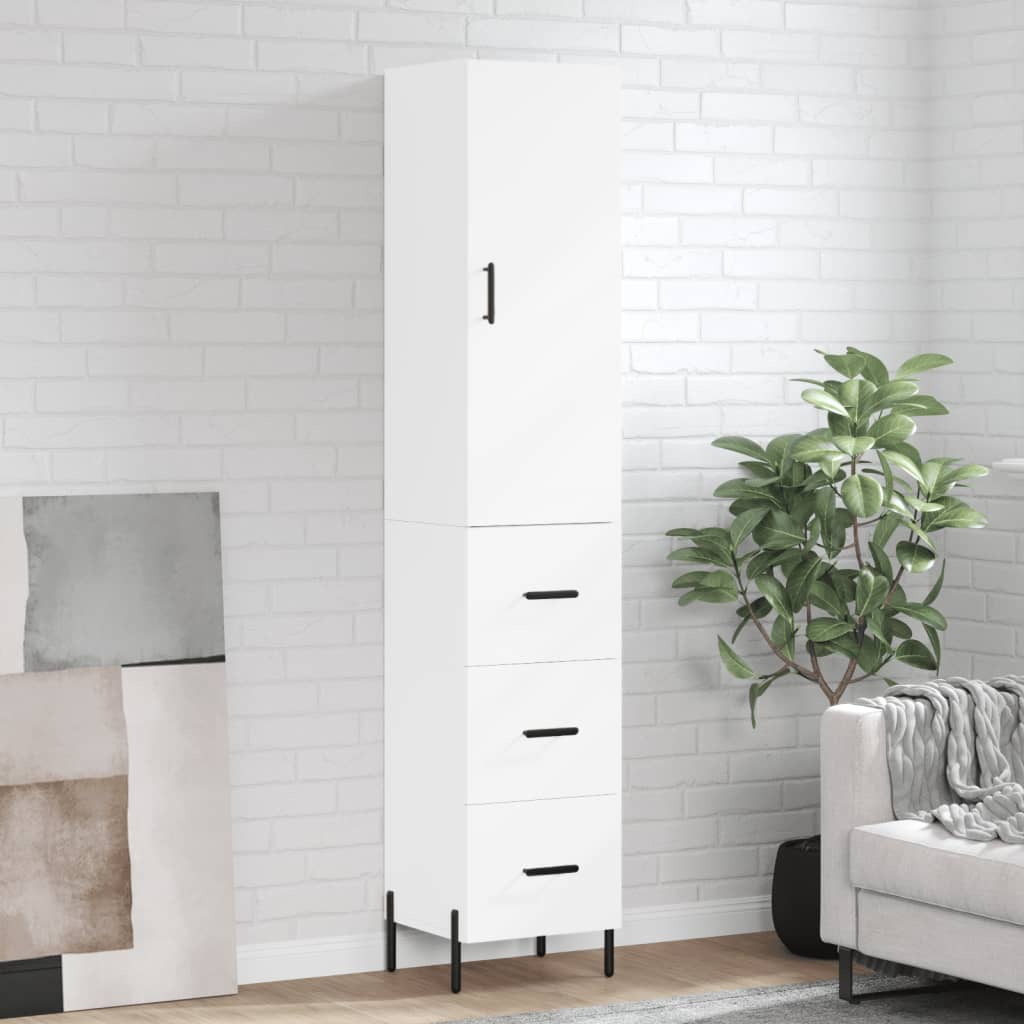 JUNG Vida Highboard Weiß 34,5x34x180 cm Holzwerkstoff