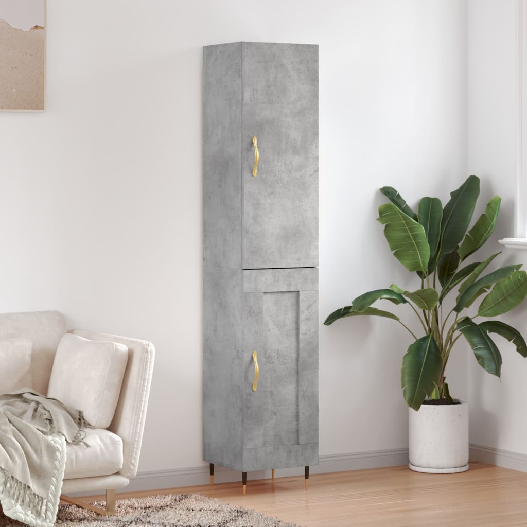 JUNG Vida Highboard Betongrau 34,5x34x180 cm Holzwerkstoff