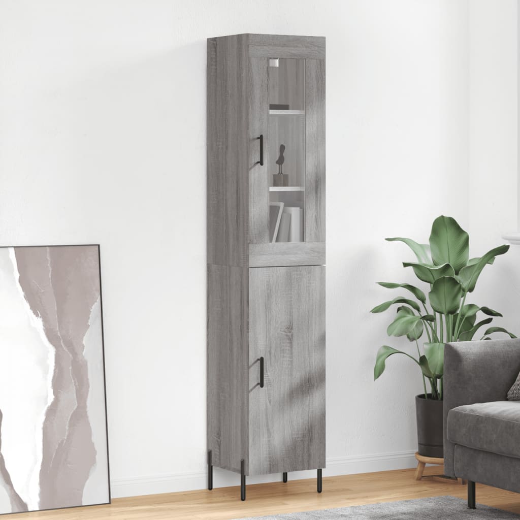 JUNG Vida Highboard Grau Sonoma 34,5x34x180 cm Holzwerkstoff