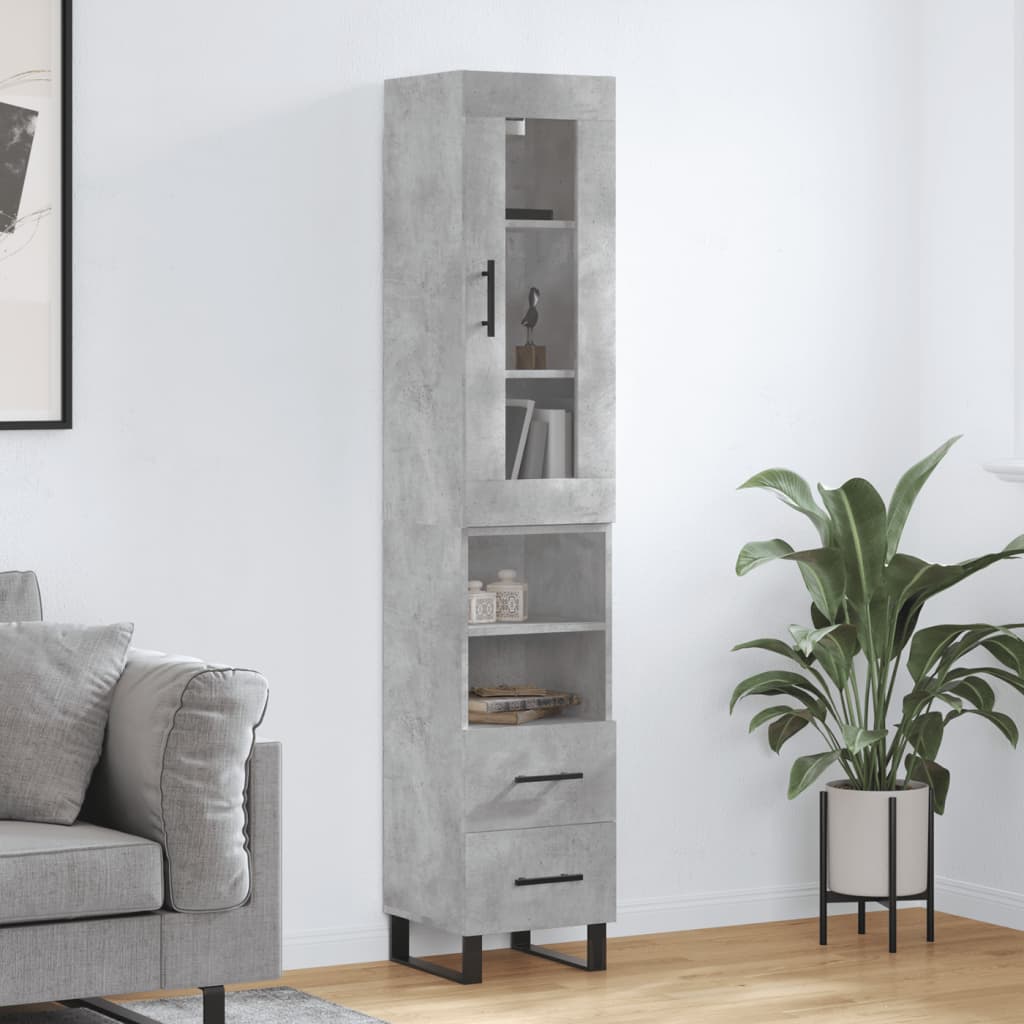 JUNG Vida Highboard Betongrau 34,5x34x180 cm Holzwerkstoff