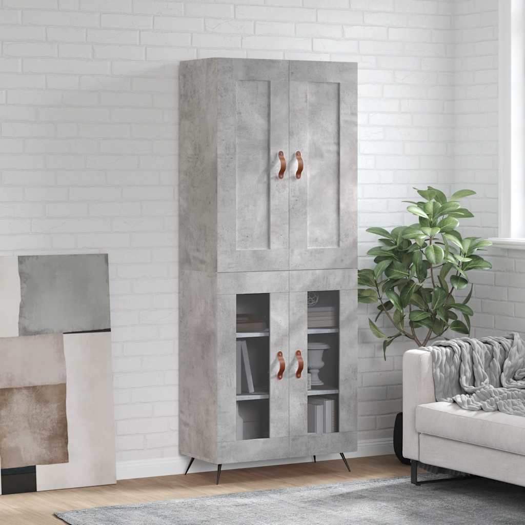 JUNG Vida Highboard Betongrau 69,5x34x180 cm Holzwerkstoff