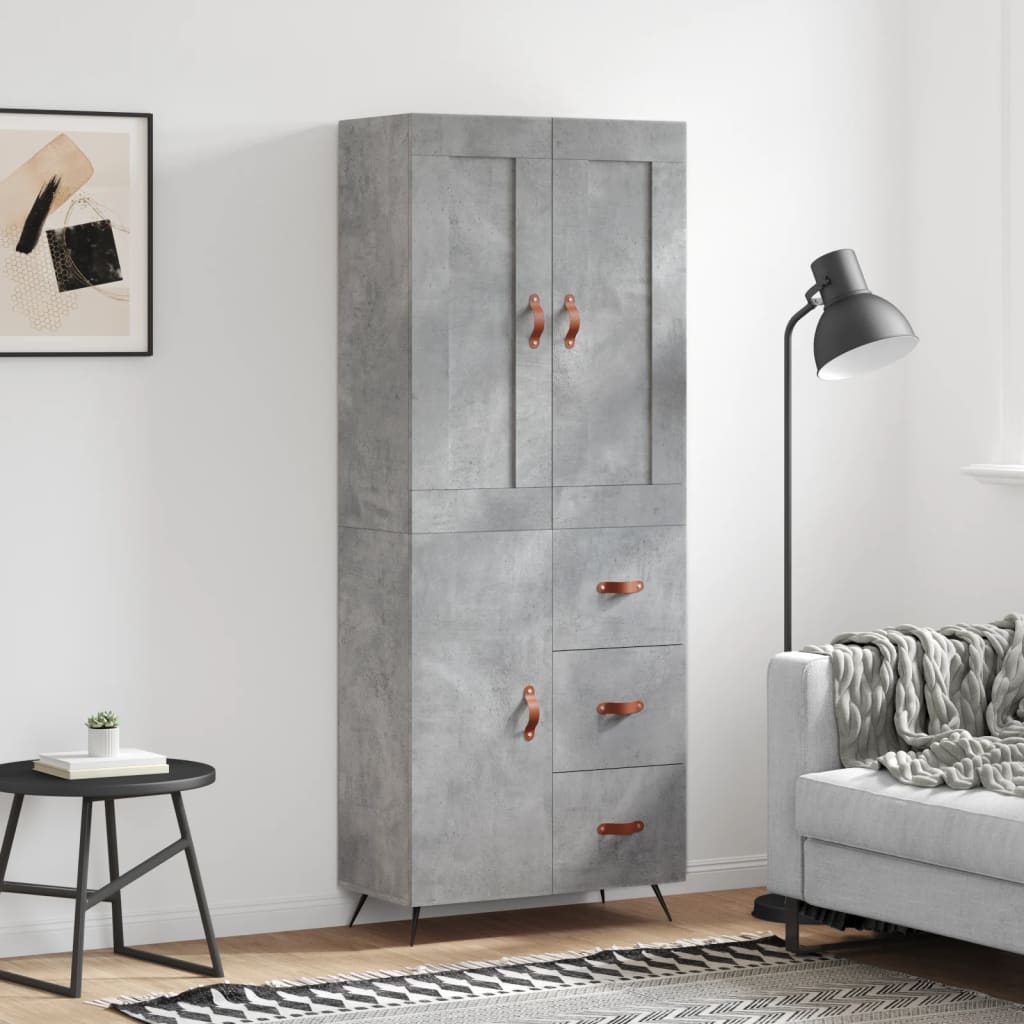 JUNG Vida Highboard Betongrau 69,5x34x180 cm Holzwerkstoff