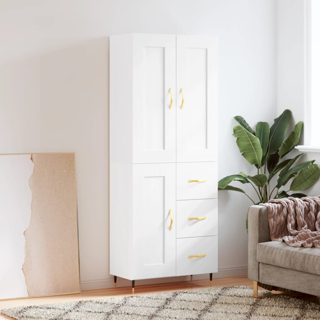 JUNG Vida Highboard Weiß 69,5x34x180 cm Holzwerkstoff