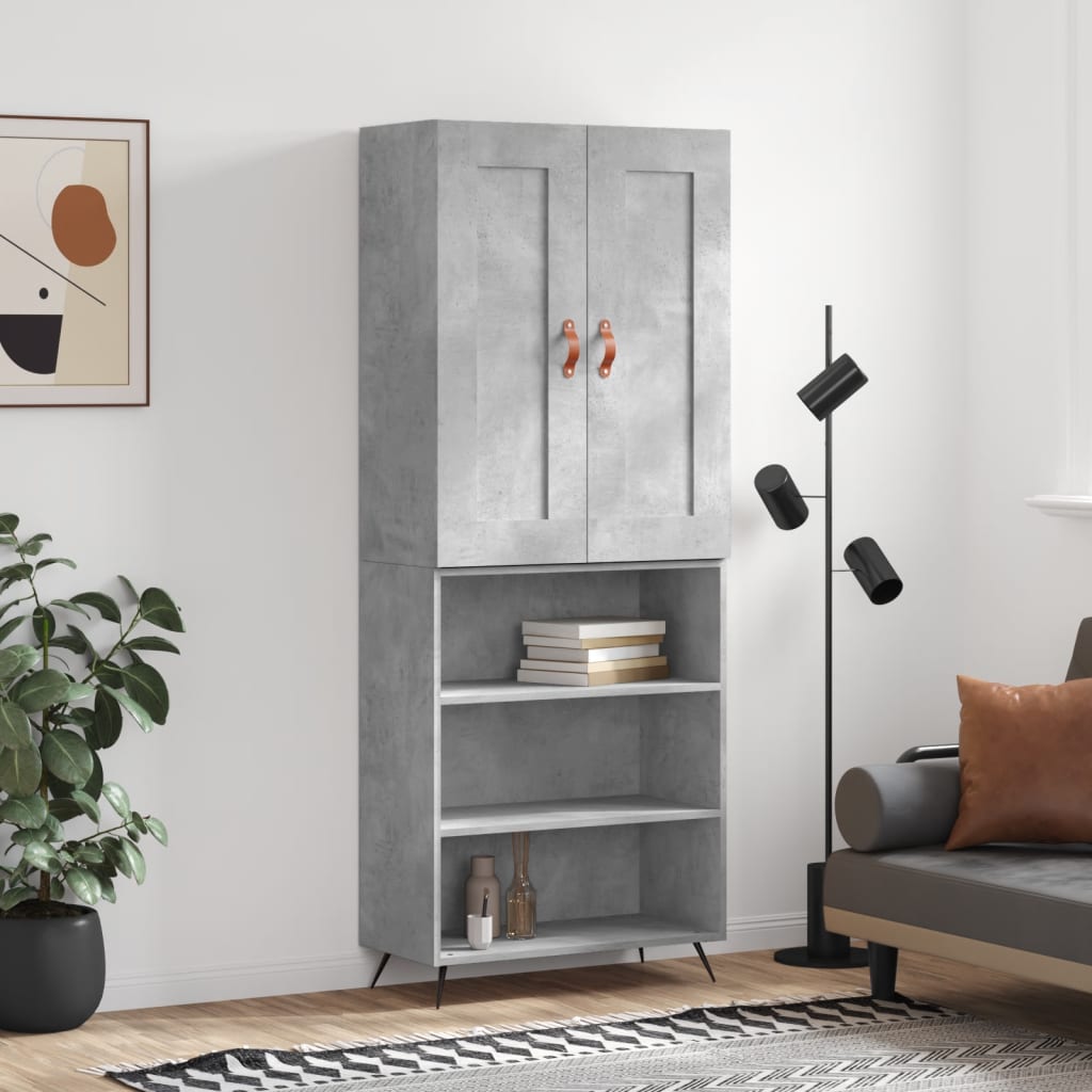 JUNG Vida Highboard Betongrau 69,5x34x180 cm Holzwerkstoff