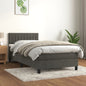JUNG Vida Boxspringbett mit Matratze Dunkelgrau 90x200 cm Samt