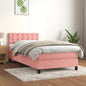 JUNG Vida Boxspringbett mit Matratze Rosa 90x190 cm Samt