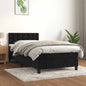 JUNG Vida Boxspringbett mit Matratze Schwarz 90x200 cm Samt