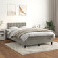 JUNG Vida Boxspringbett mit Matratze Hellgrau 120x200 cm Samt