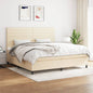 JUNG Vida Boxspringbett mit Matratze Creme 200x200 cm Stoff