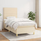 JUNG Vida Boxspringbett mit Matratze Creme 100x200 cm Stoff