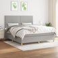 JUNG Vida Boxspringbett mit Matratze Hellgrau 180x200 cm Stoff