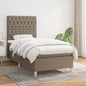 JUNG Vida Boxspringbett mit Matratze Taupe 90x190 cm Stoff