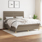 JUNG Vida Boxspringbett mit Matratze Taupe 180x200 cm Stoff