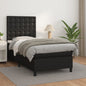 JUNG Vida Boxspringbett mit Matratze Schwarz 100x200 cm Kunstleder