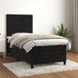 JUNG Vida Boxspringbett mit Matratze Schwarz 100x200 cm Samt