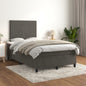 JUNG Vida Boxspringbett mit Matratze Dunkelgrau 120x200 cm Samt