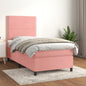 JUNG Vida Boxspringbett mit Matratze Rosa 100x200 cm Samt