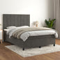 JUNG Vida Boxspringbett mit Matratze Dunkelgrau 140x190 cm Samt