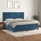 JUNG Vida Boxspringbett mit Matratze Dunkelblau 200x200 cm Samt