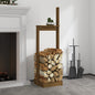JUNG Vida Kaminholzhalter Honigbraun 33,5x30x110 cm Massivholz Kiefer
