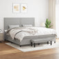 JUNG Vida Boxspringbett mit Matratze Hellgrau 200x200 cm Stoff