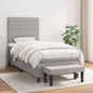 JUNG Vida Boxspringbett mit Matratze Hellgrau 80x200 cm Stoff