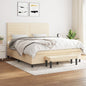 JUNG Vida Boxspringbett mit Matratze Creme 160x200 cm Stoff