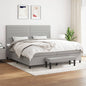 JUNG Vida Boxspringbett mit Matratze Hellgrau 200x200 cm Stoff