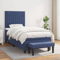 JUNG Vida Boxspringbett mit Matratze Blau 80x200 cm Stoff
