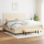 JUNG Vida Boxspringbett mit Matratze Creme 200x200 cm Stoff