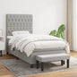 JUNG Vida Boxspringbett mit Matratze Hellgrau 90x190 cm Stoff