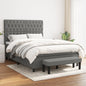 JUNG Vida Boxspringbett mit Matratze Dunkelgrau 140x190 cm Stoff