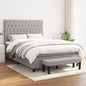 JUNG Vida Boxspringbett mit Matratze Hellgrau 140x200 cm Stoff