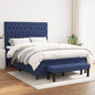 JUNG Vida Boxspringbett mit Matratze Blau 140x200 cm Stoff