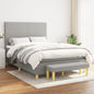 JUNG Vida Boxspringbett mit Matratze Hellgrau 140x200 cm Stoff