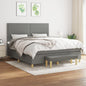 JUNG Vida Boxspringbett mit Matratze Dunkelgrau 180x200 cm Stoff
