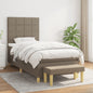 JUNG Vida Boxspringbett mit Matratze Taupe 80x200 cm Stoff