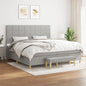 JUNG Vida Boxspringbett mit Matratze Hellgrau 200x200 cm Stoff
