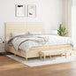 JUNG Vida Boxspringbett mit Matratze Creme 200x200 cm Stoff