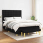 JUNG Vida Boxspringbett mit Matratze Schwarz 140x200 cm Stoff