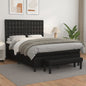 JUNG Vida Boxspringbett mit Matratze Schwarz 140x200 cm Kunstleder